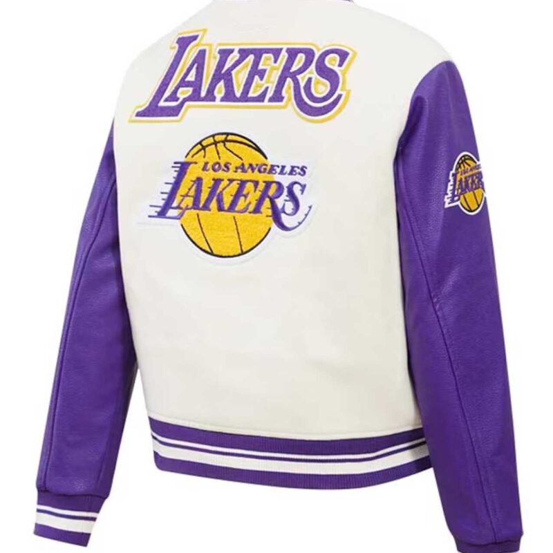 Los Angeles Lakers Cream Retro Classic Varsity Jacket