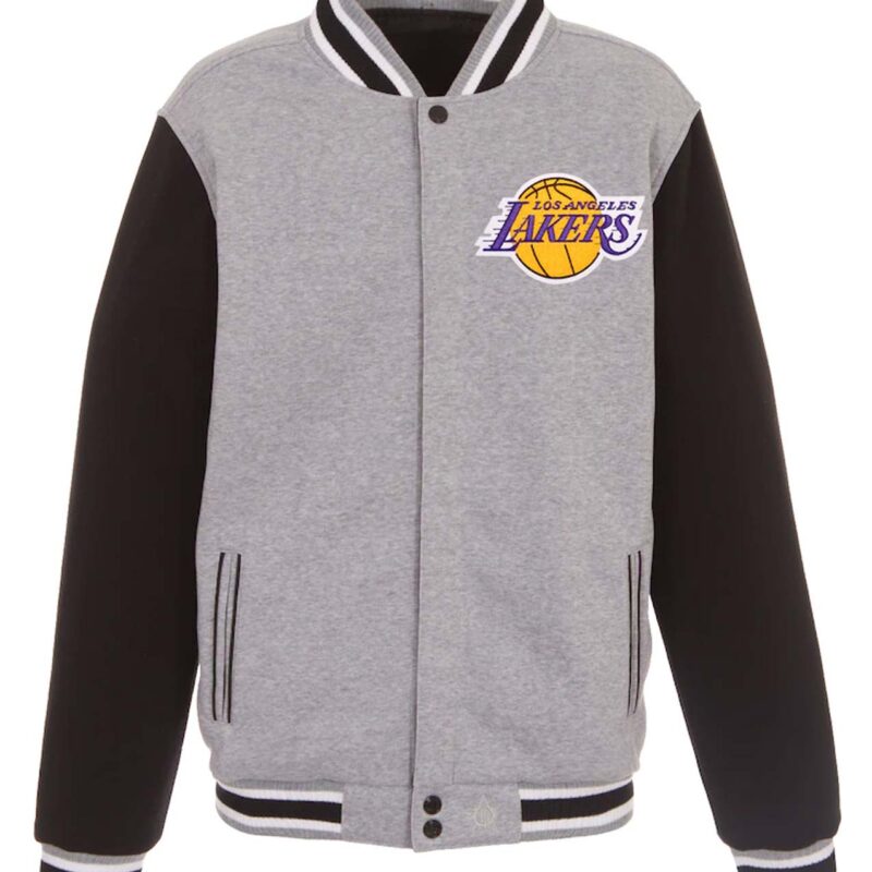 Los Angeles Lakers Black and Gray Varsity Wool Jacket
