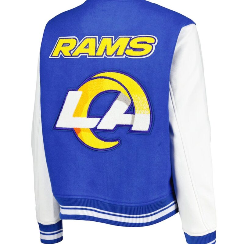 Los Angeles Rams Mash Up Royal and White Varsity Jacket