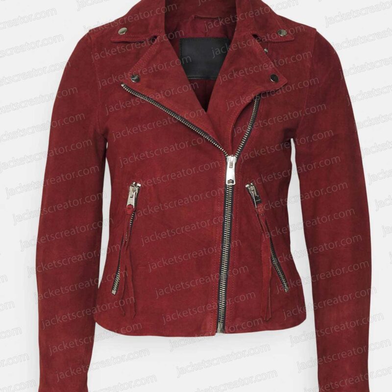 Maggie Nichole Sakura Red Suede Jacket