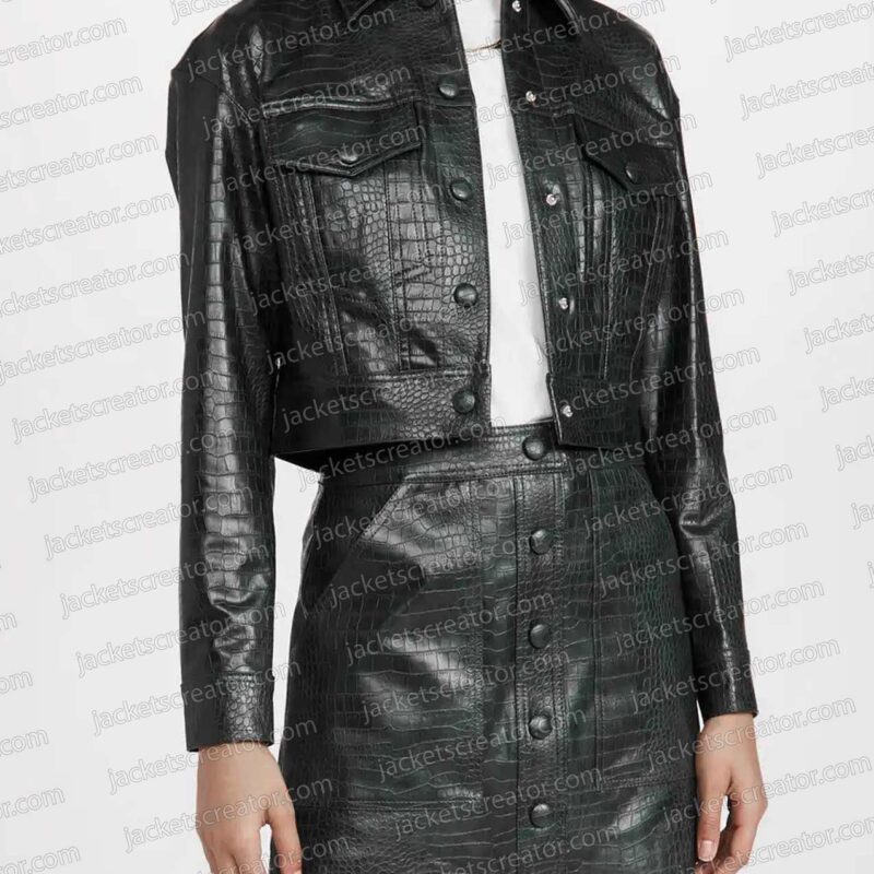 Maggie Rebecca Rittenhouse Cropped Leather Jacket