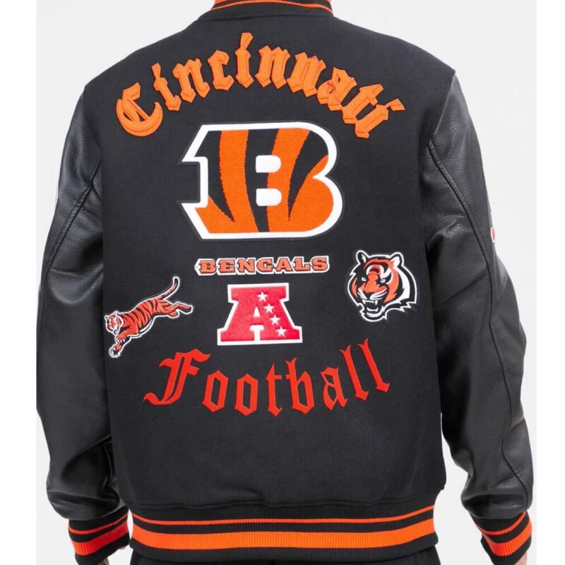 Cincinnati Bengals Football Team Mash Up Varsity Jacket