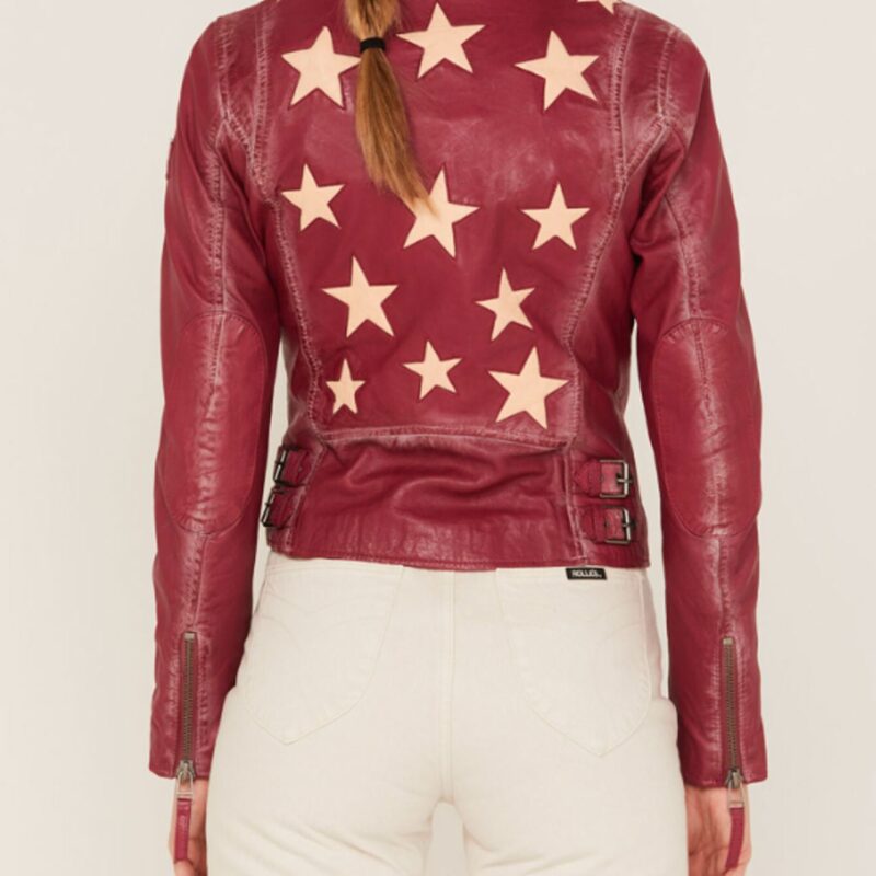 Women’s Christy Scatter Star Leather Jacket