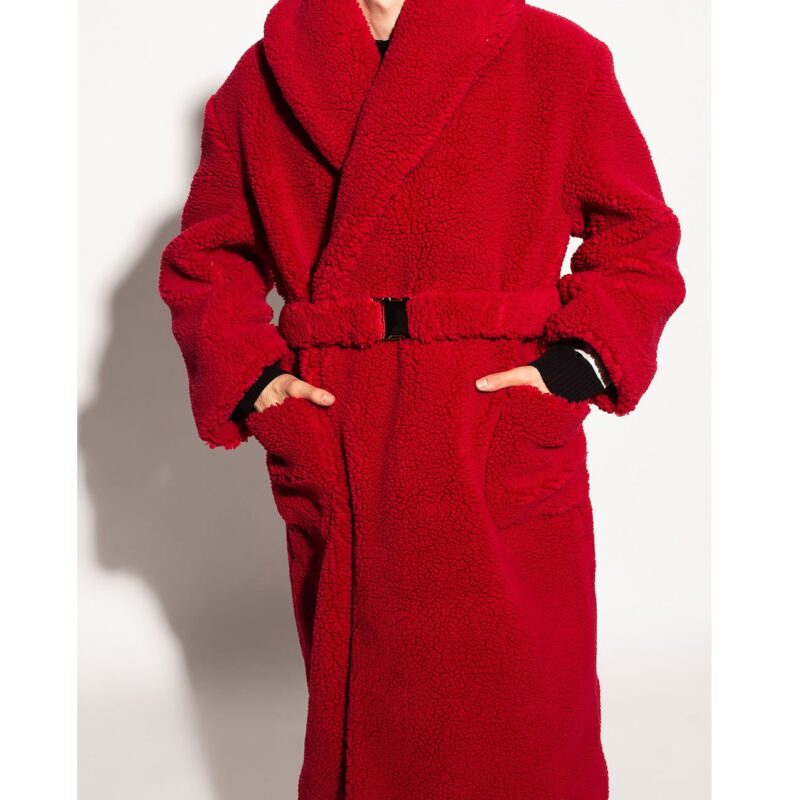 Men’s Red Faux Fur Sherpa Coat