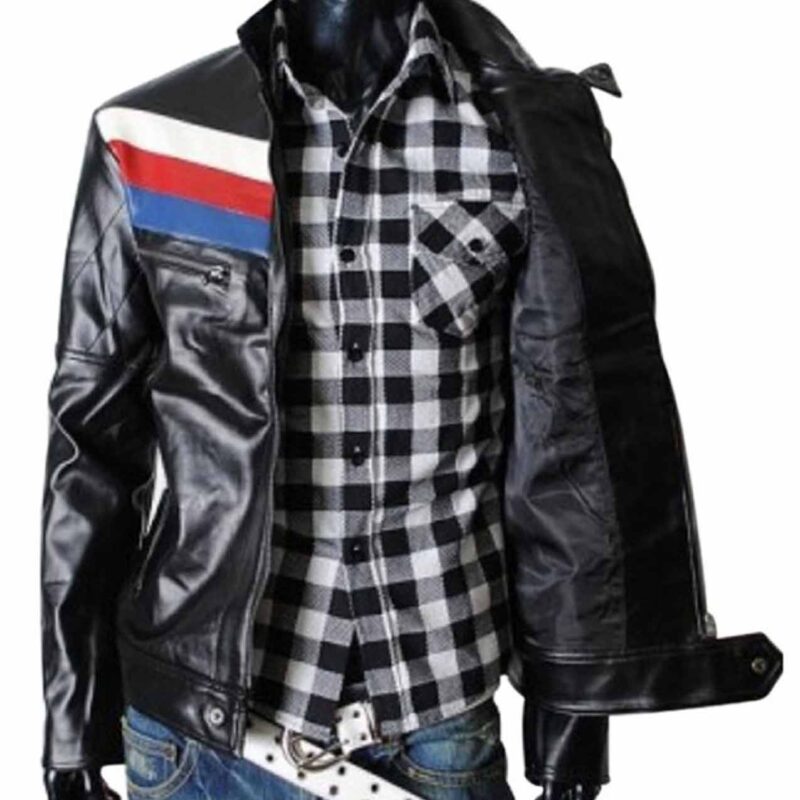 Men’s Motorcycle Rider Slim Fit Black Leather Jacket