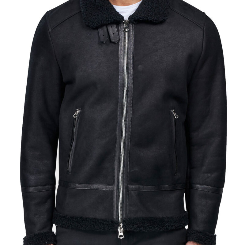 James Longman Shearling Leather Jacket