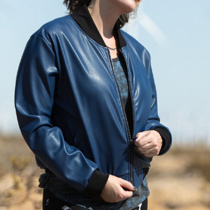 Sister Wives Meri Brown Blue Leather Jacket