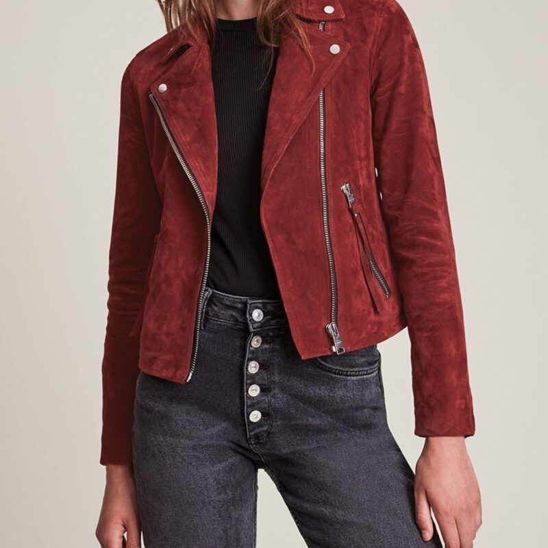 Love Victor Rachel Hilson Red Suede Jacket