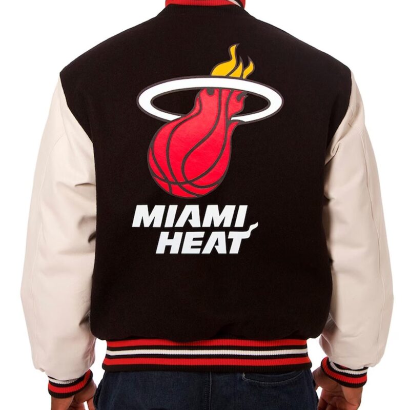 Miami Heat Black and White Varsity Jacket