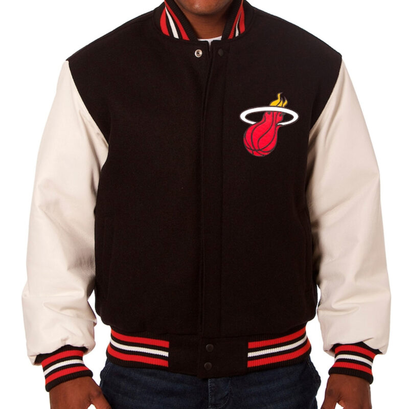 Miami Heat Black and White Varsity Jacket