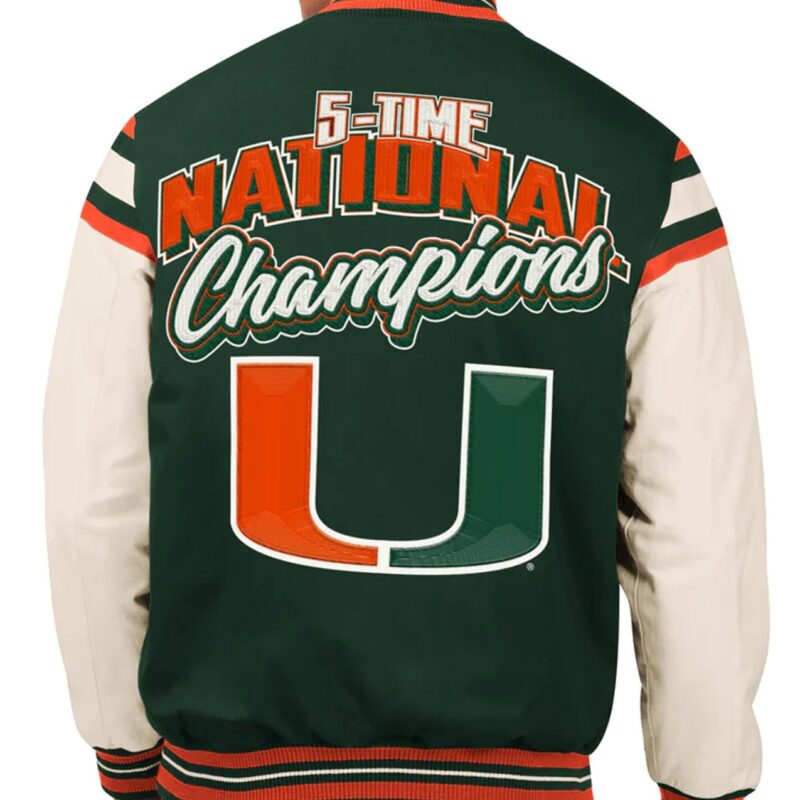 Miami Hurricanes Champions Commemorative Victory Varsity Jacket