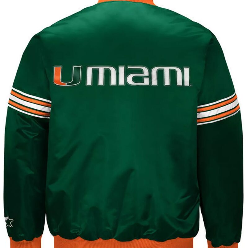 Miami Hurricanes Draft Pick Varsity Green Satin Jacket