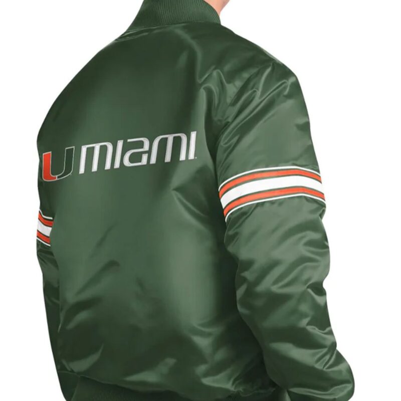 Miami Hurricanes Slider Green Jacket