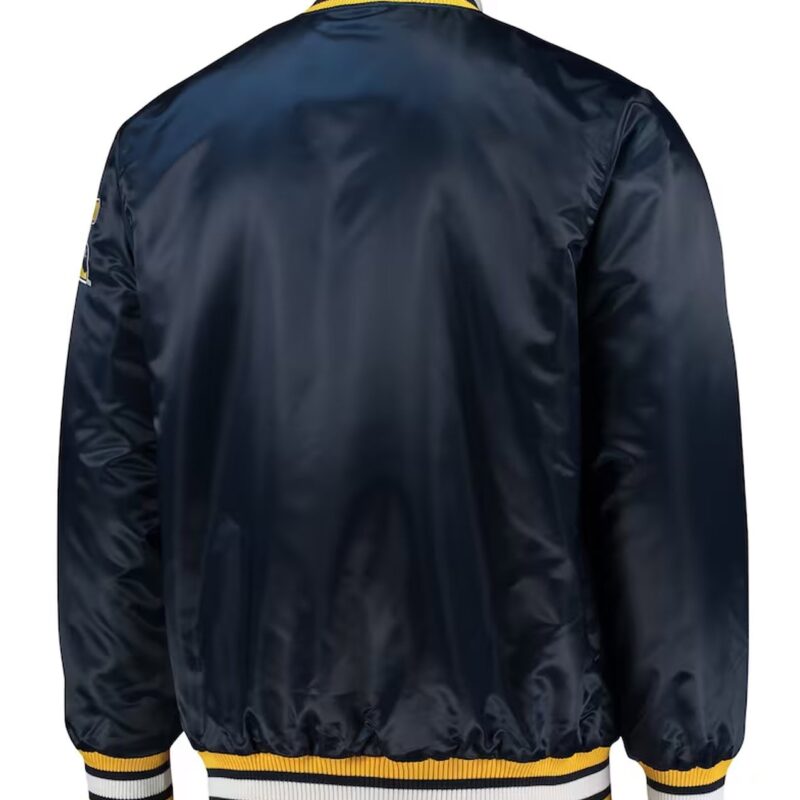 Michigan Wolverines O-Line Varsity Navy Satin Jacket