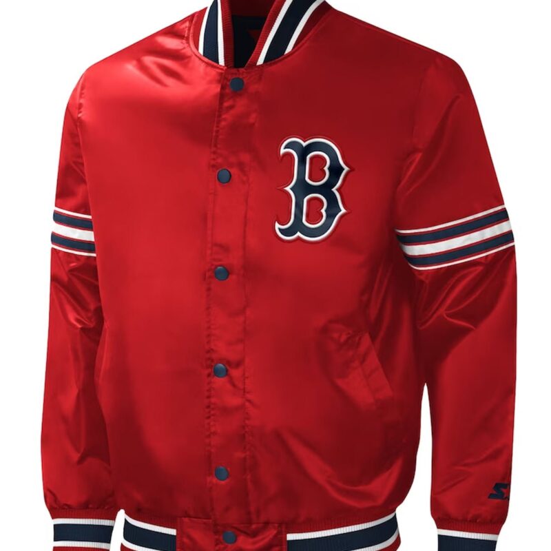 Boston Red Sox Midfield Red Varsity Satin Jacket