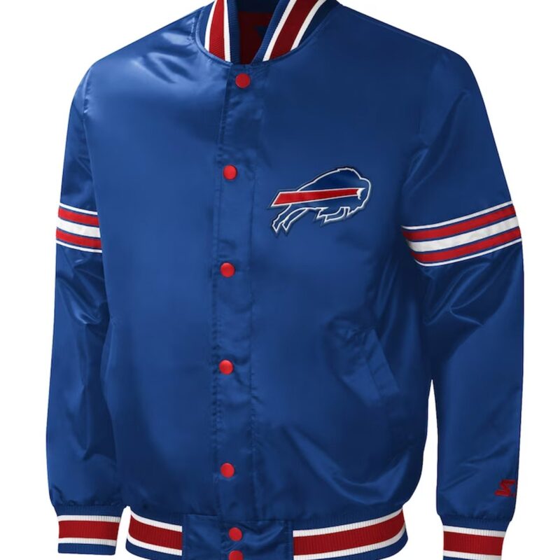 Buffalo Bills Midfield Royal Varsity Satin Jacket