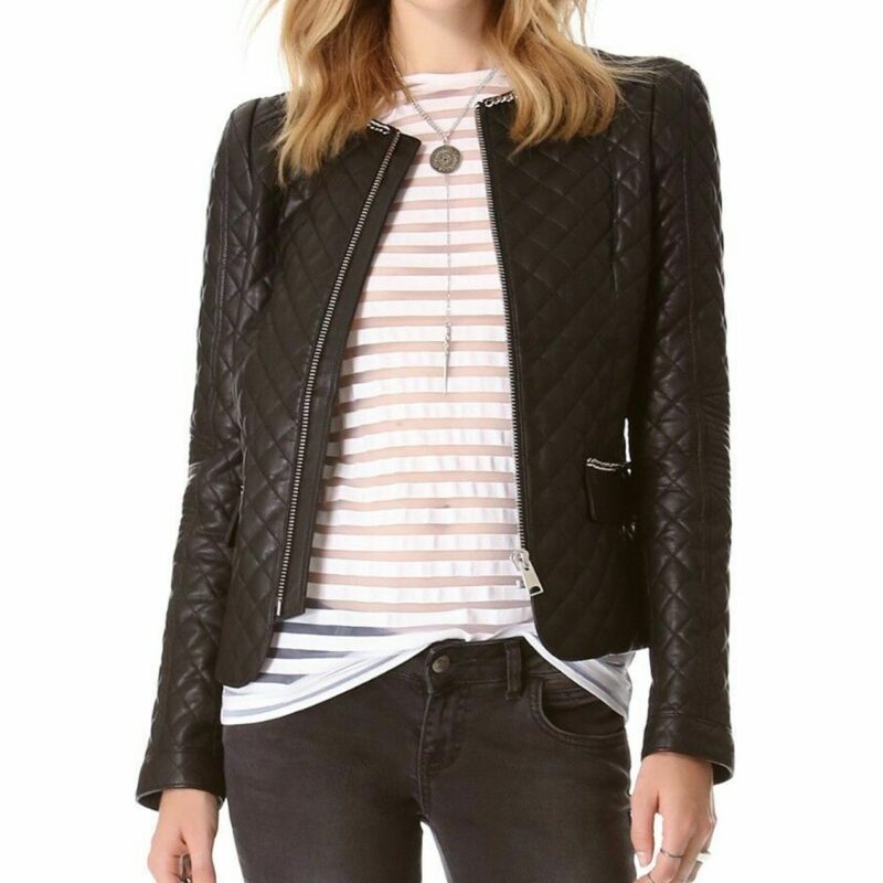 The Mindy Project Mindy Kaling Quilted Leather Jacket