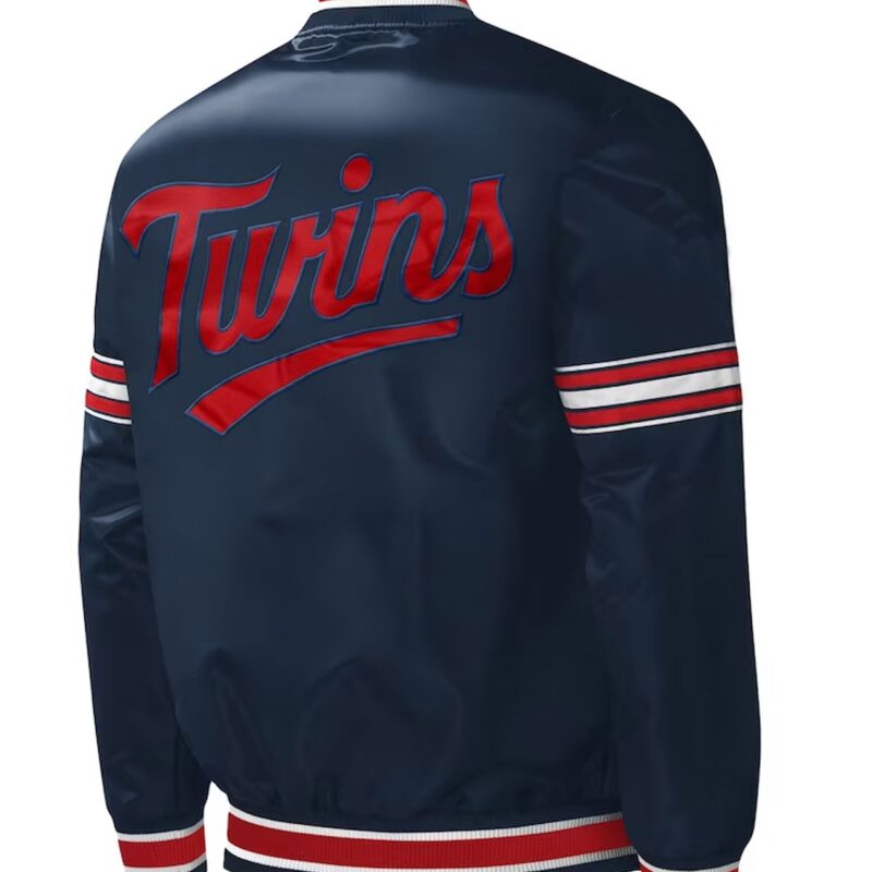 Minnesota Twins Midfield Navy Varsity Satin Jacket