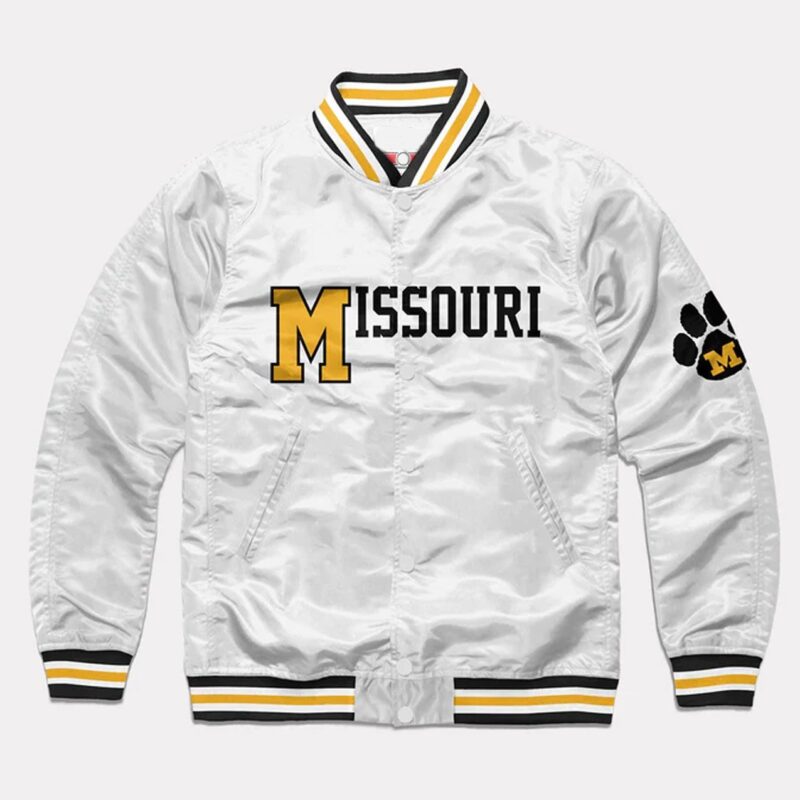 Missouri Tigers White Varsity Satin Jacket