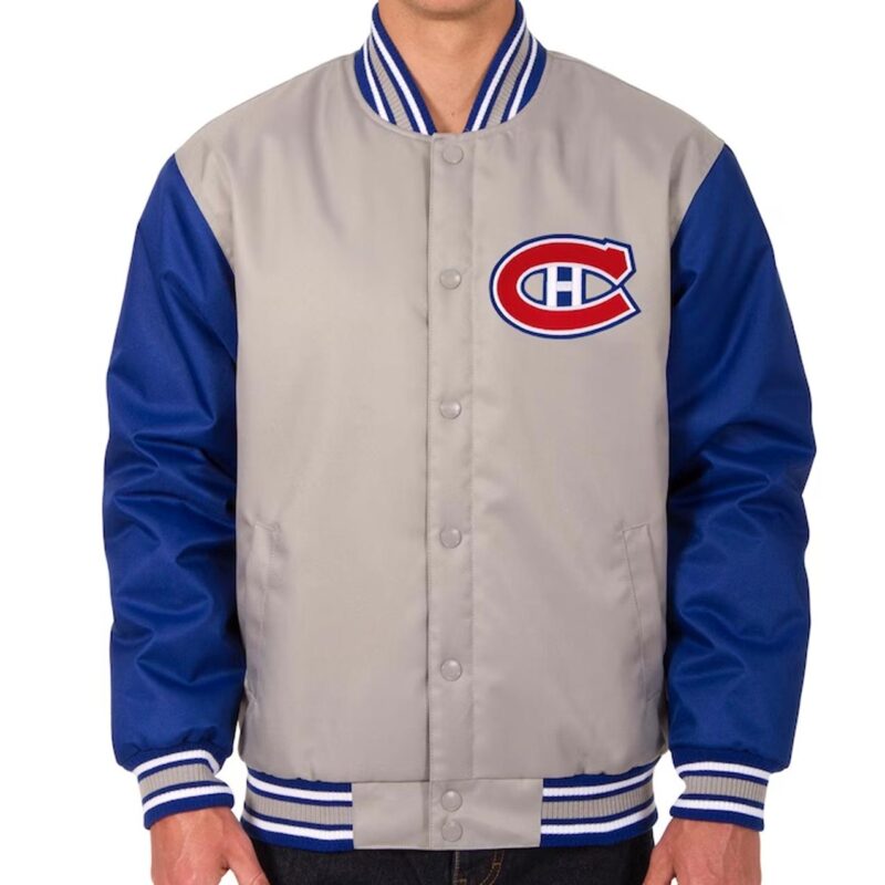 Gray/Royal Montreal Canadiens Poly-Twill Jacket