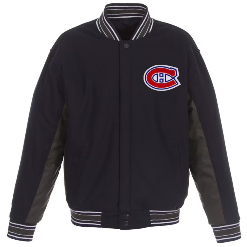 Navy/Charcoal Montreal Canadiens Wool Poly-Twill Accent Jacket