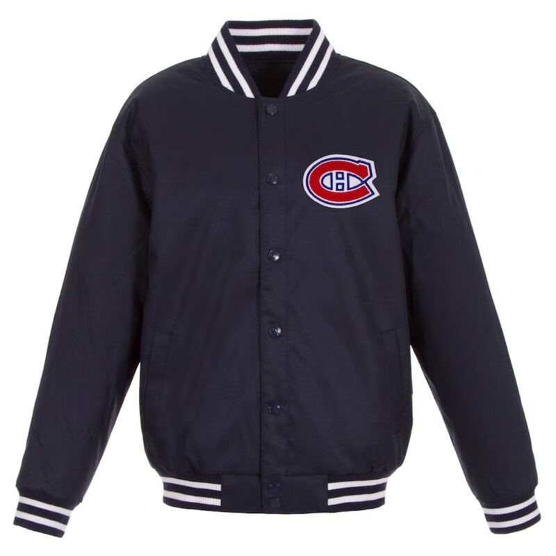 Montreal Canadiens Navy Front Hit Poly Twill Jacket
