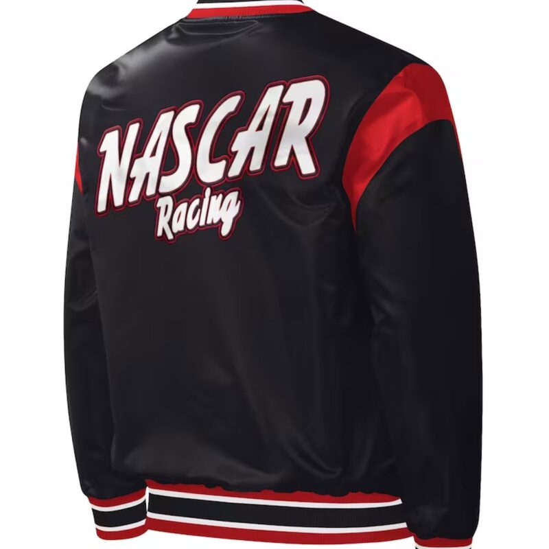NASCAR Force Play Black Varsity Satin Jacket