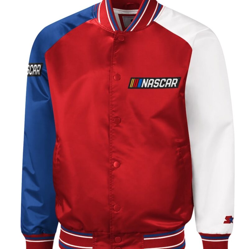 NASCAR The Reliever Red Varsity Satin Jacket