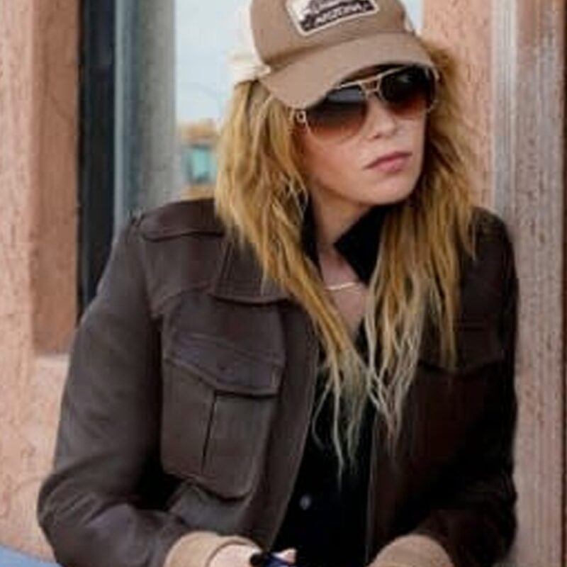 Natasha Lyonne Poker Face Multi-Pocket Leather Jacket