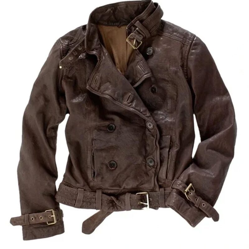 Captain America 2 Scarlett Johansson Brown Leather Jacket