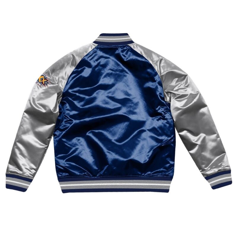 Navy Blue/Silver Dallas Cowboys Satin Jacket