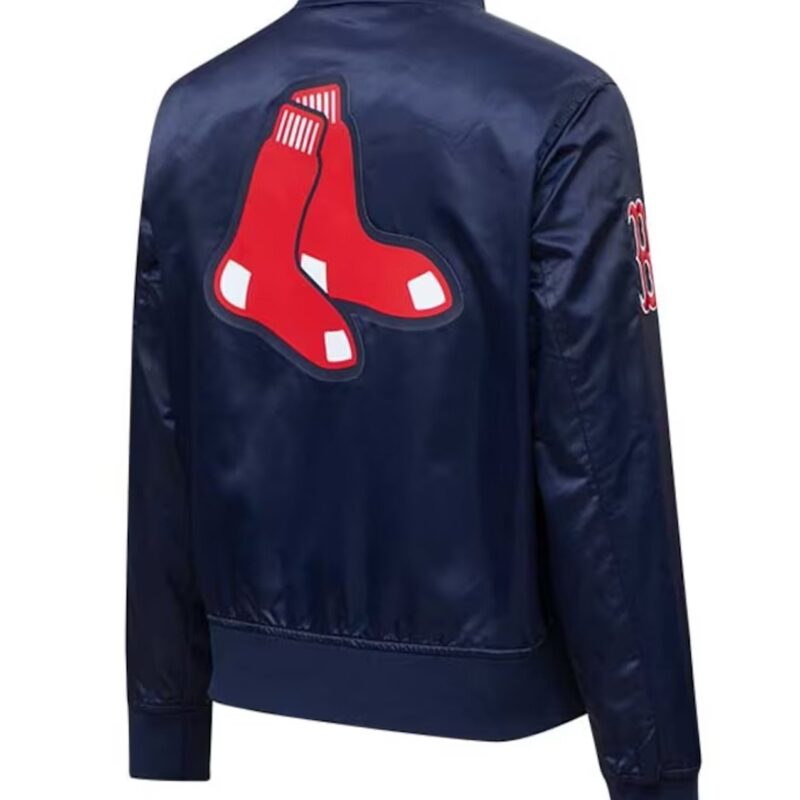 Navy Boston Red Sox Full-Snap Satin Jacket