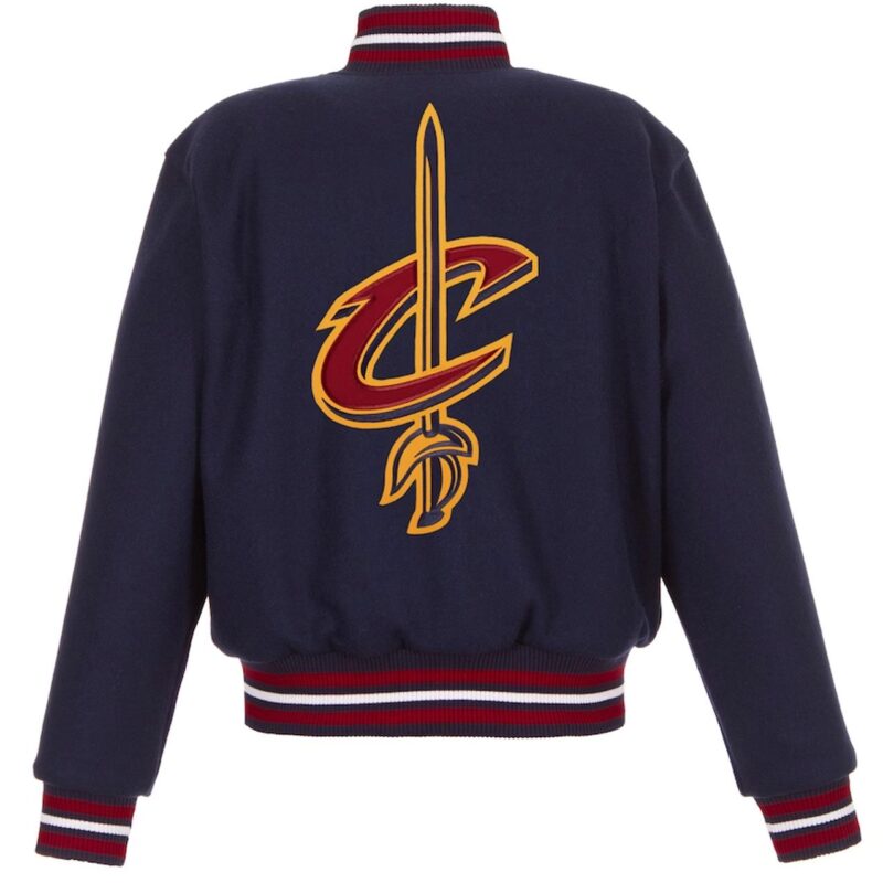 Navy Embroidered Cleveland Cavaliers Varsity Wool Jacket