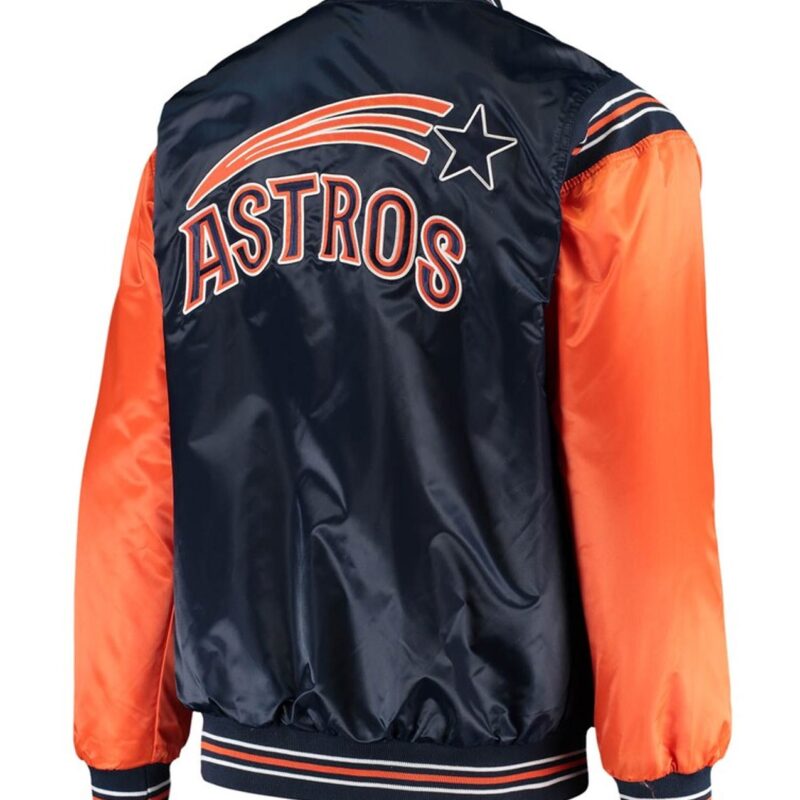 Navy/Orange Houston Astros Enforce Varsity Satin Jacket