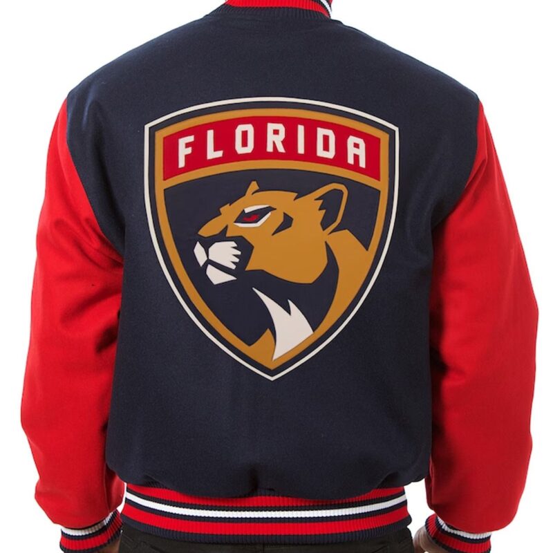 Navy/Red Florida Panthers Two-Tone Varsity Wool Jacket