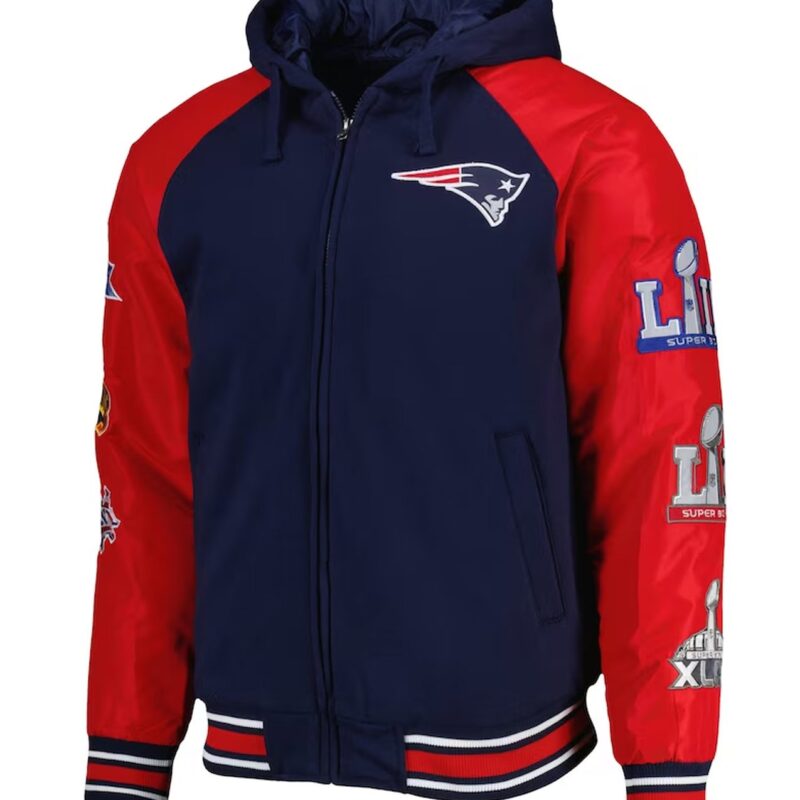 New England Patriots Defender Royal Hoodie Varsity Jacket