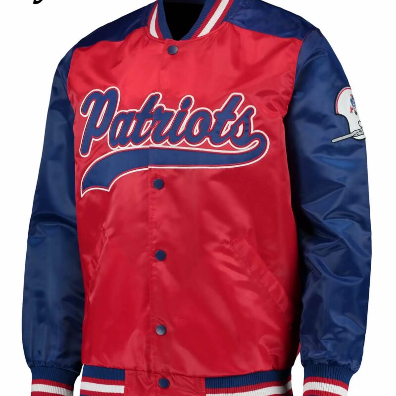 Starter New England Patriots Blue and Red Varsity Jacket