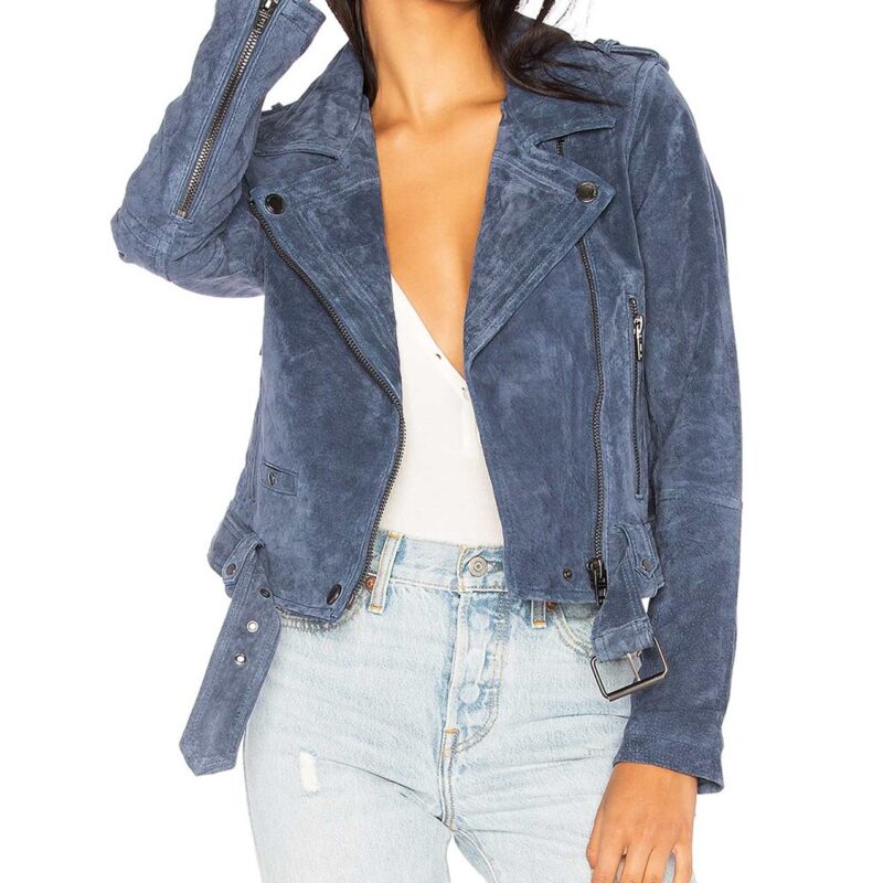 New Girl S06 Megan Fox Blue Suede Jacket