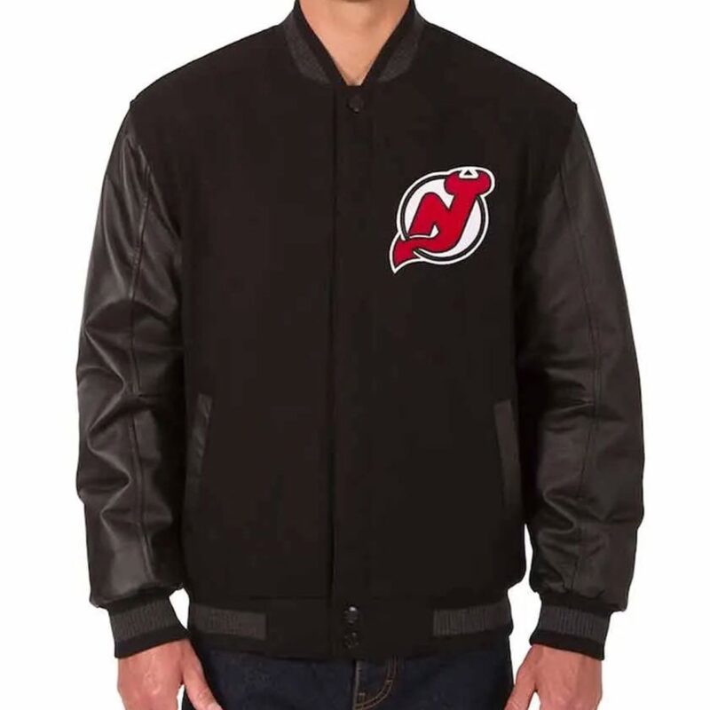 Charcoal/Black New Jersey Devils Varsity Jacket