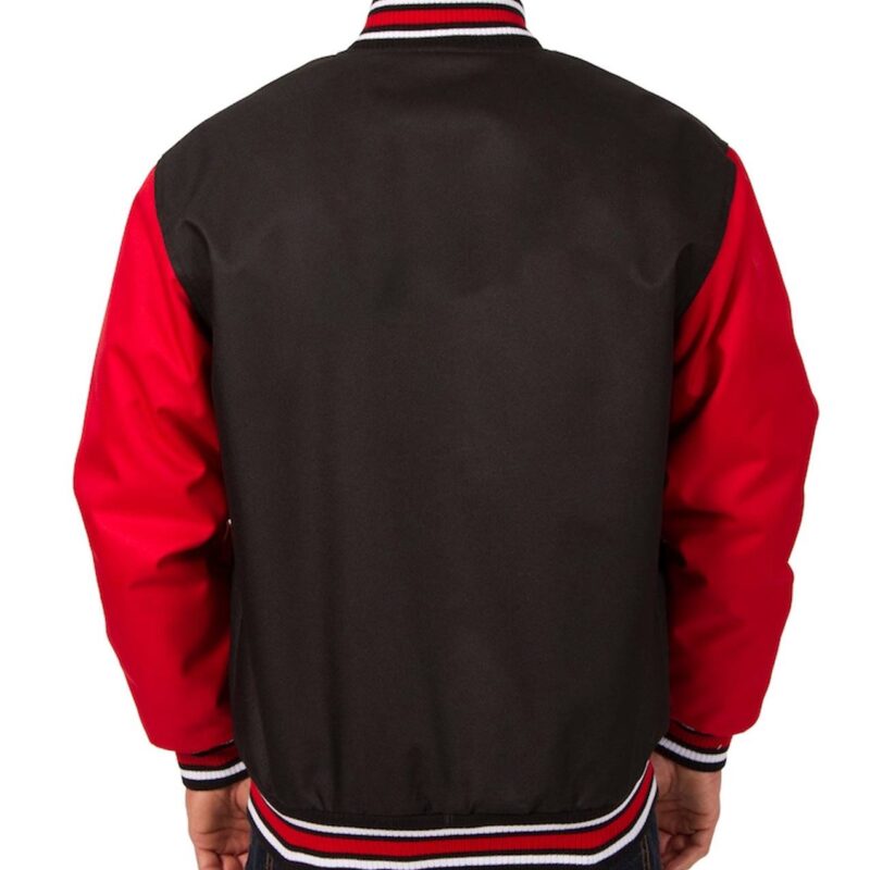 New Jersey Devils Front Hit Poly Twill Black and Red Jacket