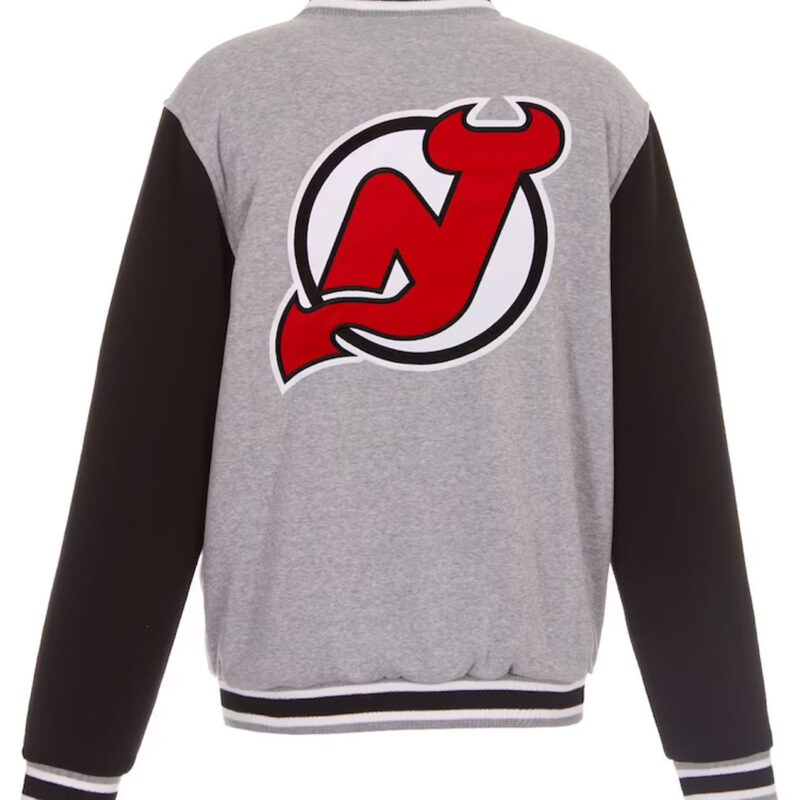 New Jersey Devils Gray and Black Varsity Wool Jacket