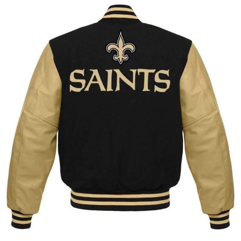 New Orleans Saints Black and Gold Varsity Jacket