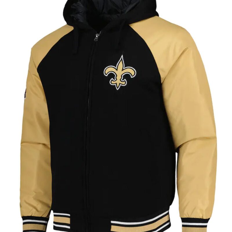 New Orleans Saints Black Varsity Hooded Jacket