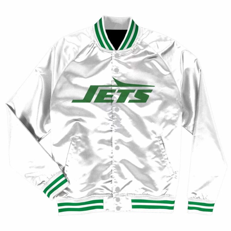 White New York Jets Satin Jacket