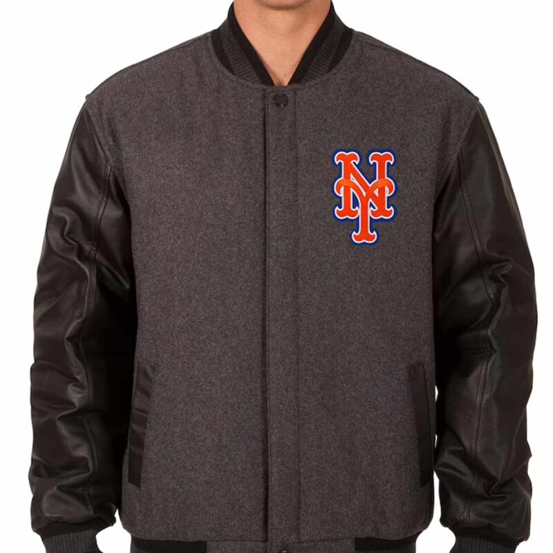 Charcoal/Black New York Mets Varsity Jacket