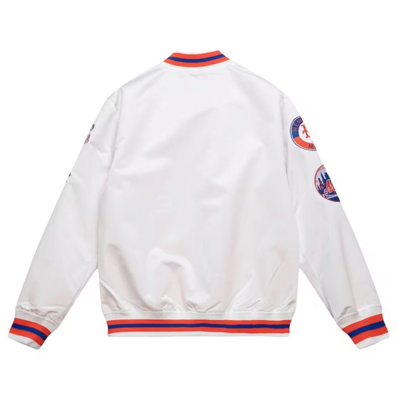 New York Mets City Collection White Varsity Satin Jacket