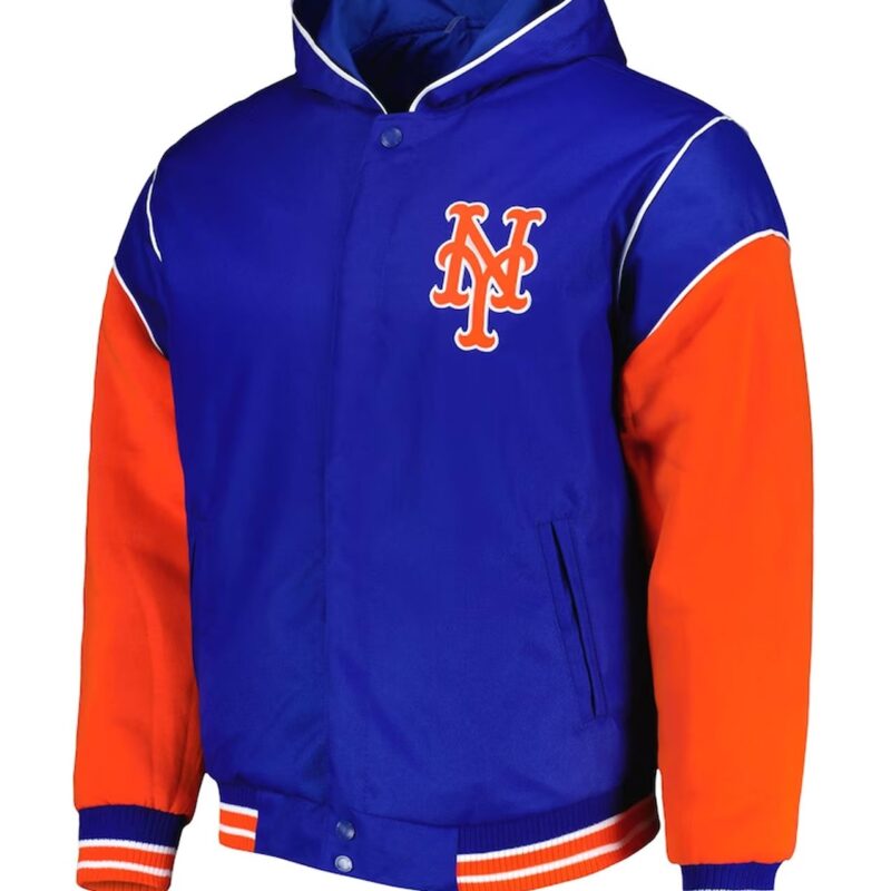 New York Mets Royal and Orange Hoodie Jacket