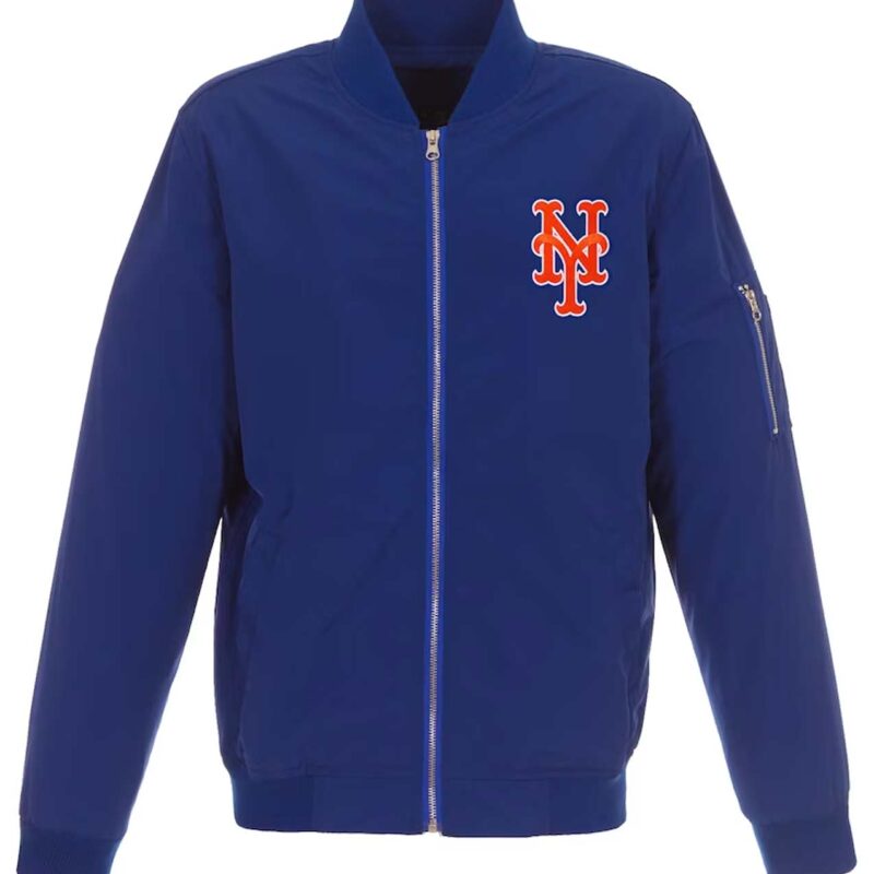 New York Mets Royal Nylon Bomber Jacket
