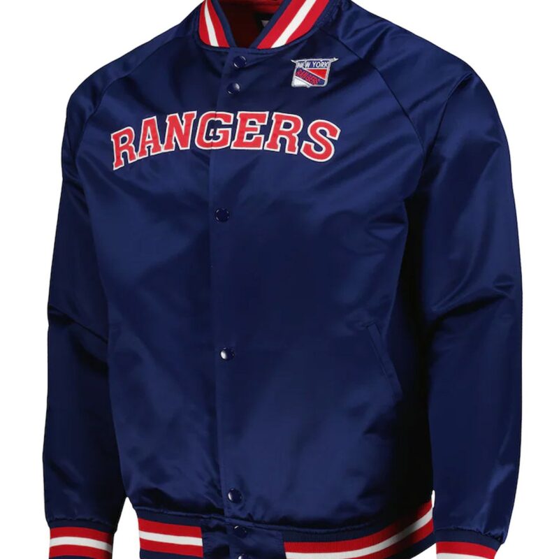 New York Rangers Navy Blue Satin Jacket