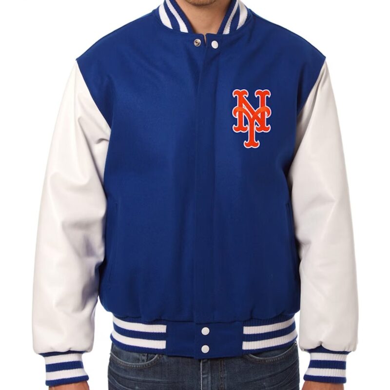 NY Mets Royal and White Varsity Jacket